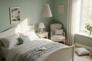 cat kamar tidur warna pastel