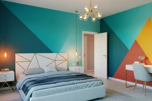 cat kamar tidur motif